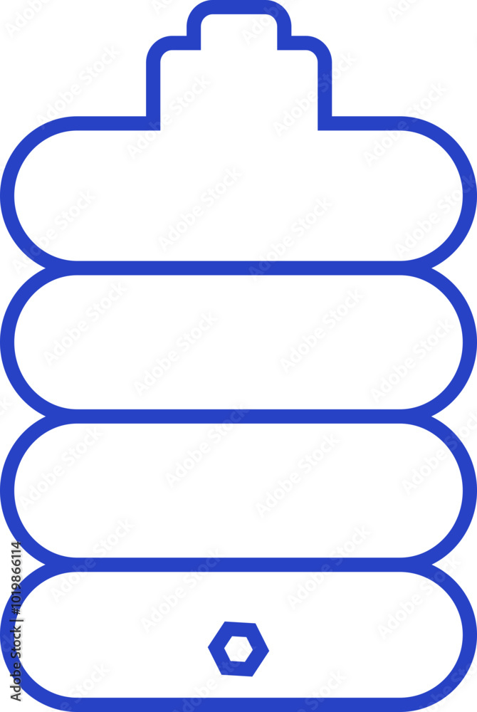 Blue water tank icon linear vector isolated on transparent background. water gallon element graphic line design. Plastic material large bag for water saving, house storage Blue water tank icon linear vector isolated on transparent background. water gallon element graphic line design. Plastic material large bag for water saving, house storage