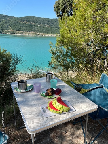 Relaxing Picnic by the Tranquil Lake photo