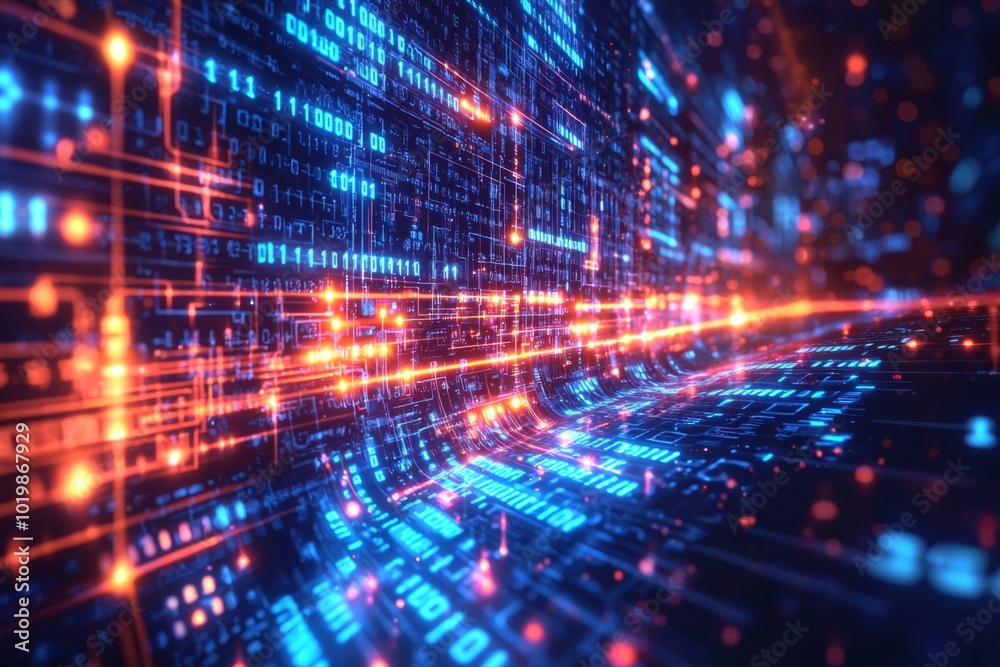 Digital Technology background of data and network Digital Technology background of data and network