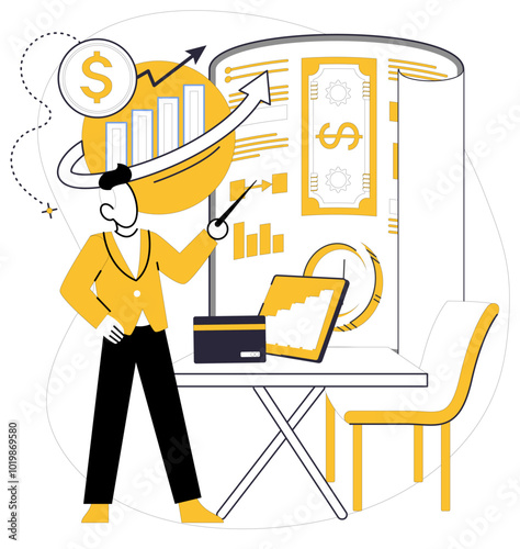 Credit score vector illustration. The credit report unfolds like roadmap, guiding businesses to their financial destinations In technological symphony, credit scores are melodic notes financial