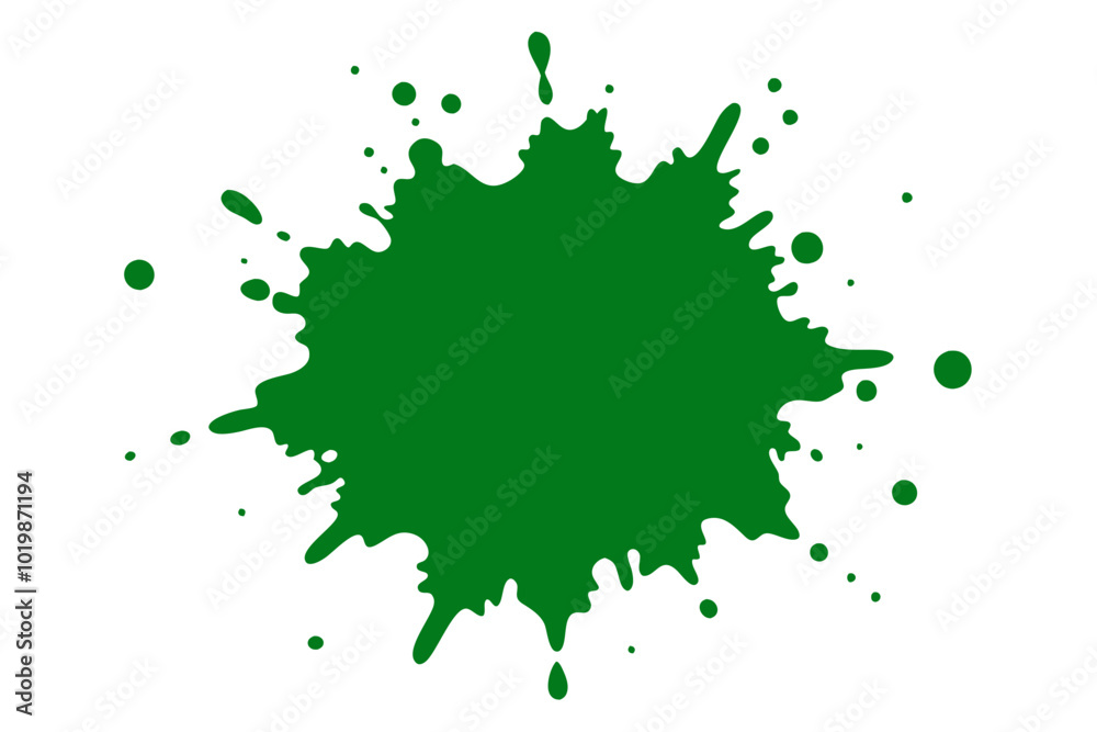 Emerald Green paint splatter on white background Emerald Green paint splatter on white background
