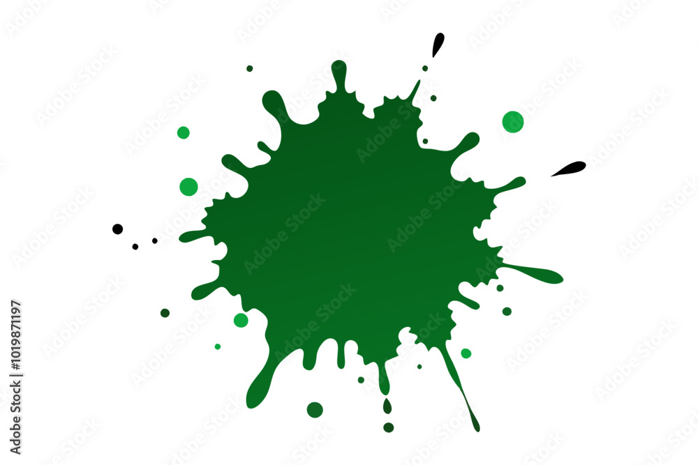 Emerald Green paint splatter on white background Emerald Green paint splatter on white background