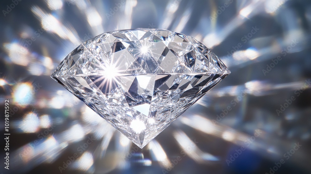 Sparkling Diamond with Light Reflections Sparkling Diamond with Light Reflections