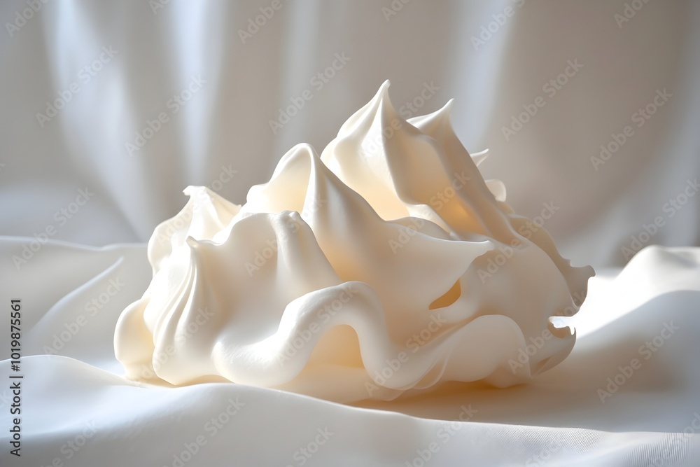 Soft and Airy Textural Backdrop of Creamy Billowing Clouds