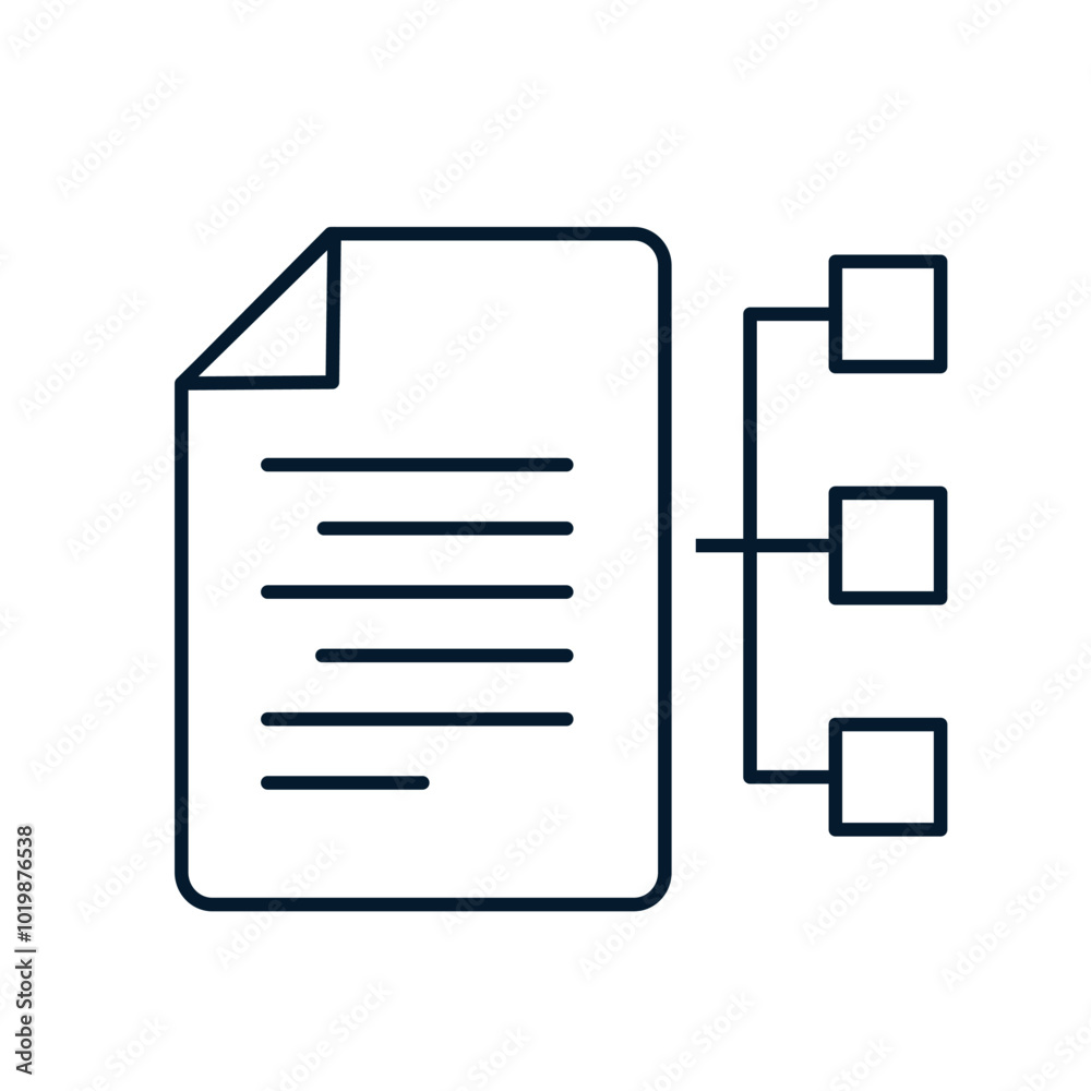 Concept site structure, documentation storage. Vector linear icon isolated. Concept site structure, documentation storage. Vector linear icon isolated.