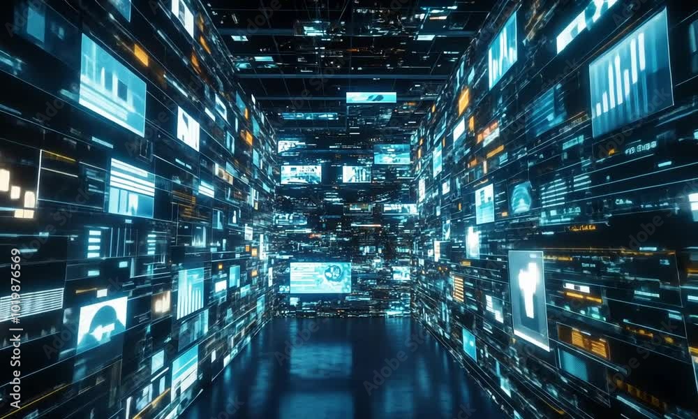 big data and big business concept. 3 d rendering.