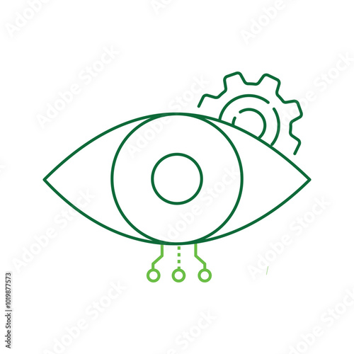 AI Eye for Advanced Vision Technology Vector Icon Design,  technology, computer vision, deep learning