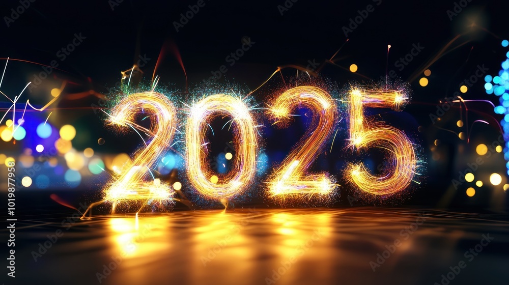 Sparkling 2025 New Year Celebration Image Sparkling 2025 New Year Celebration Image