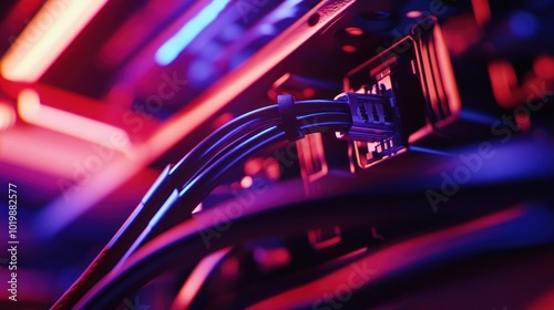 Close-up of Plugged in Cable in Computer