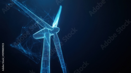 Fototapeta Naklejka Na Ścianę i Meble -  Abstract Wireframe Wind Turbine
