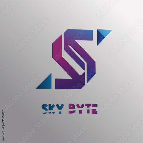 A sky byte logo design vector illustration