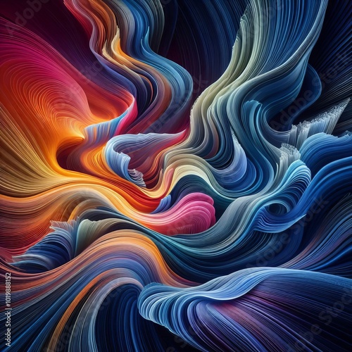 Abstract Waves Fluid abstract waves in various colors representi