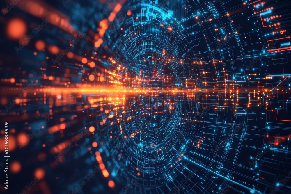 Fototapeta premium Digital Technology background of data and network