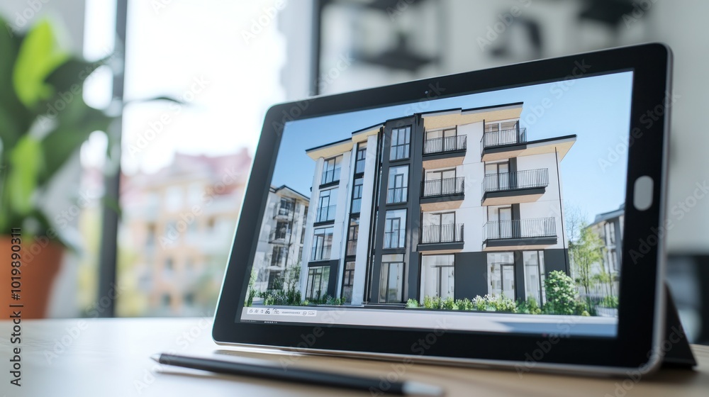 Apartment Building Design on a Tablet Apartment Building Design on a Tablet