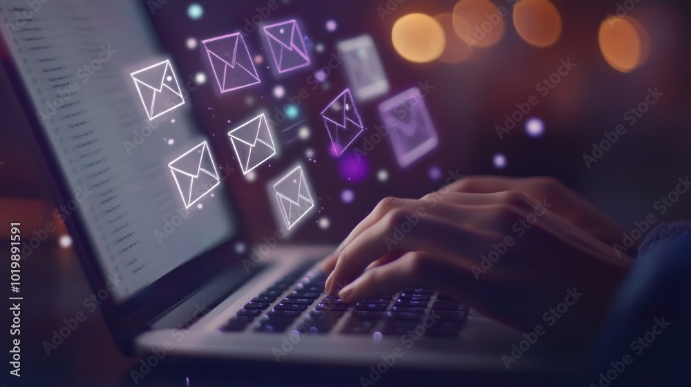 Email Communication on Laptop Email Communication on Laptop