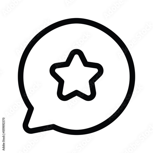 A star inside a chat bubble, symbolizing favorites, ratings, or achievements.