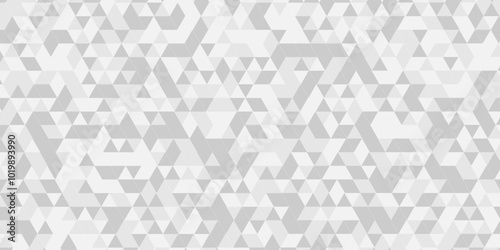 White and gray geometric diamond geometry low poly graphic repeat pattern triangle facets design. Modern surface creative diamond pattern gray low Polygon Mosaic triangle business texture background. 