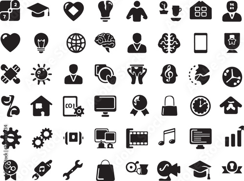 Various kinds of Icon set illustration vector.