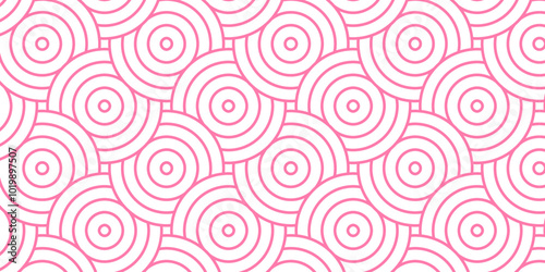 Seamless pink stripe diagonal create retro spiral line fabric pattern white background. Overlapping Pattern Minimal diamond geometric transparent waves spiral and abstract circle wave line. 