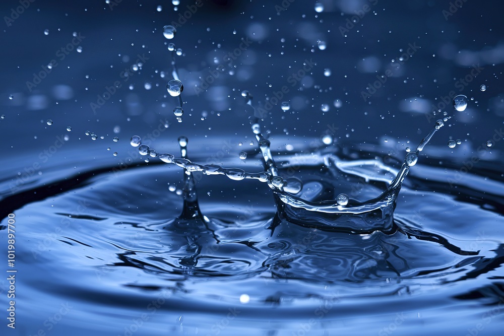 A mesmerizing close-up of water droplets suspended in the air, creating a shimmering effect against a dark background A mesmerizing close-up of water droplets suspended in the air, creating a shimmering effect against a dark background