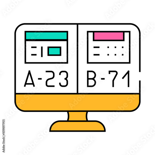 ab testing ux ui design line icon vector. ab testing ux ui design sign. isolated symbol illustration