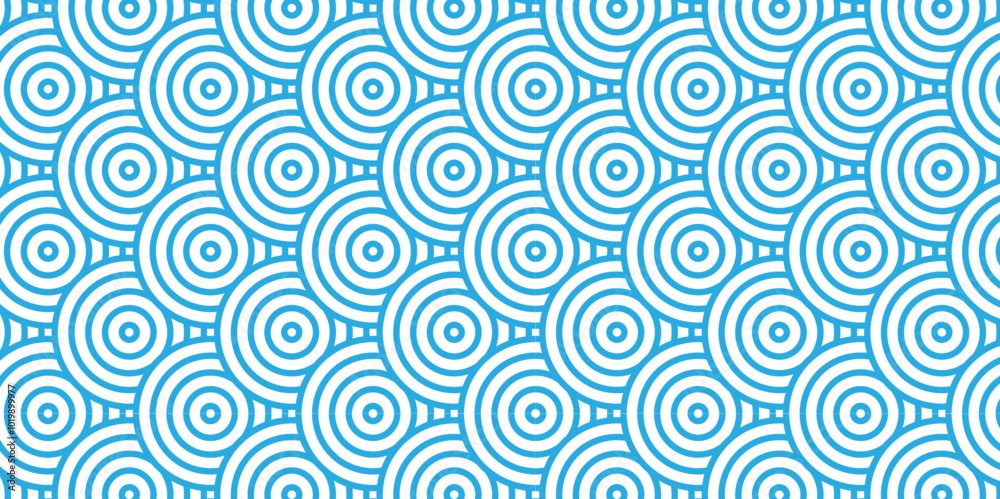 Abstract Overlapping Pattern. Seamless geometric ocean spiral pattern and abstract circle wave lines. blue seamless tile stripe geomatics create retro square line backdrop pattern background. Abstract Overlapping Pattern. Seamless geometric ocean spiral pattern and abstract circle wave lines. blue seamless tile stripe geomatics create retro square line backdrop pattern background.