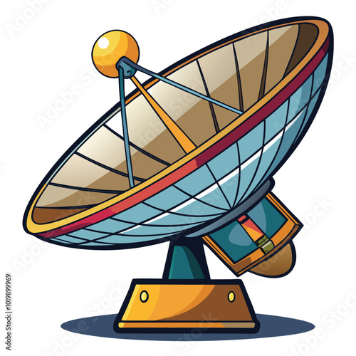 Satellite dish antenna vector illustration isolated on a white background