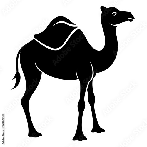 Beautiful Camel silhouette black Vector illustration with Transparent PNG