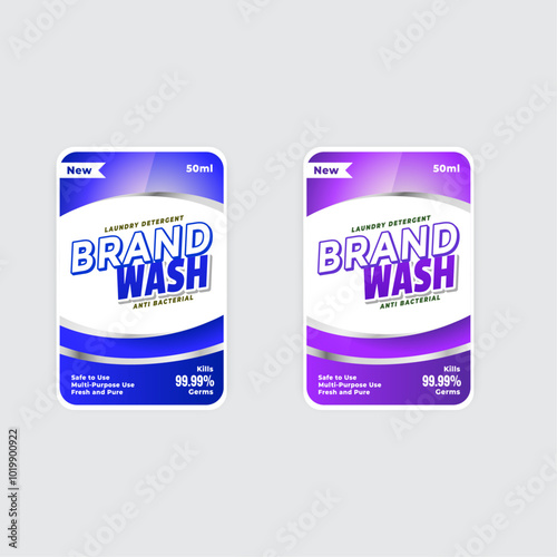Cleansing agent or laundry detergent cleaner labels template