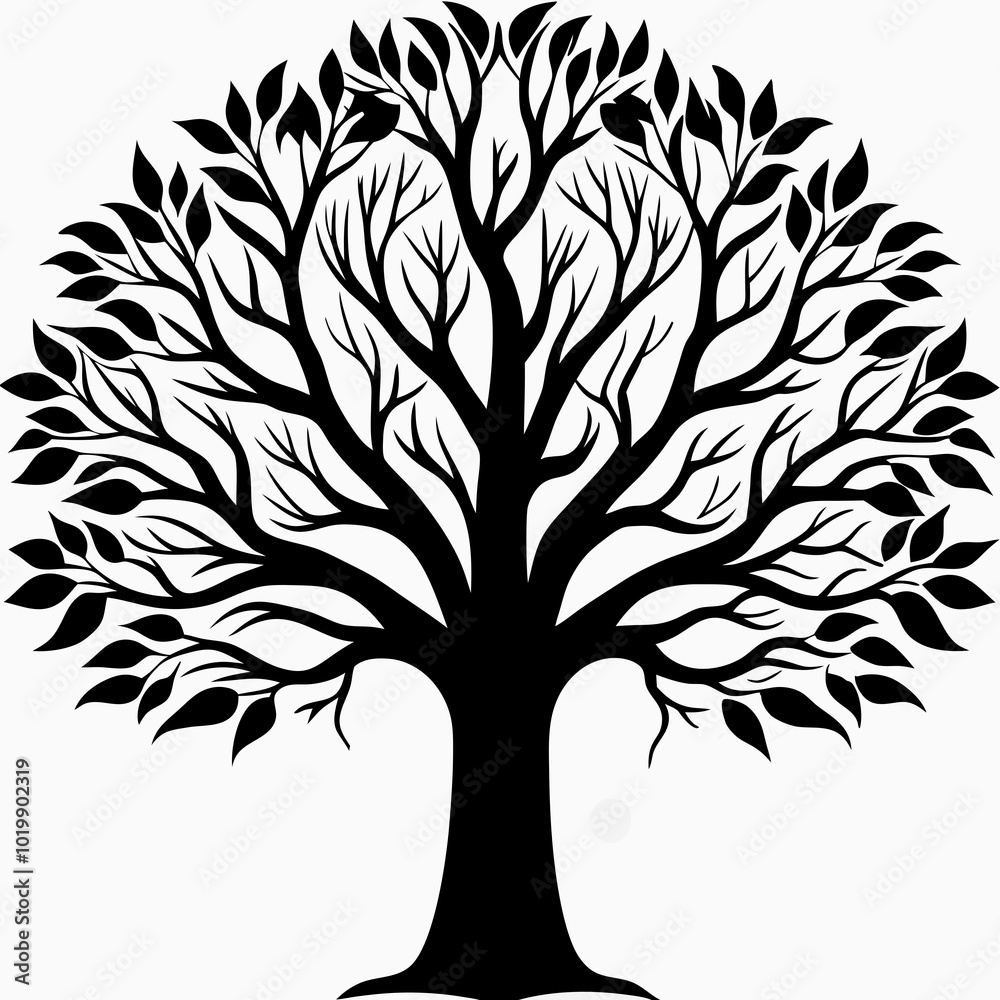 Obraz premium teak-tree-silhouette