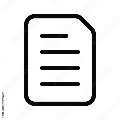 A simple paper document vector representing text or file storage