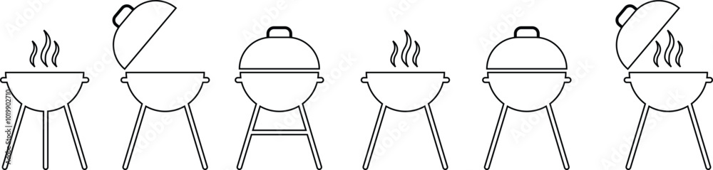 BBQ elements seamless pattern. Summer Barbecue set black royalty free vector template graphic design Food vintage logos labels badges. Hand drawn typography poster. isolated on transparent background, BBQ elements seamless pattern. Summer Barbecue set black royalty free vector template graphic design Food vintage logos labels badges. Hand drawn typography poster. isolated on transparent background,