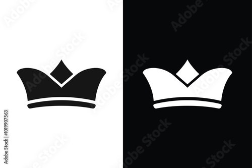 Decorative Crown Icon Set. Elegant Vector Designs