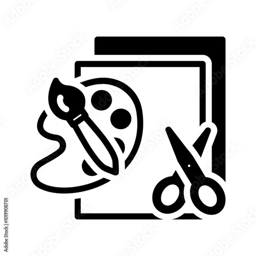 Vector solid black icon for Crafts