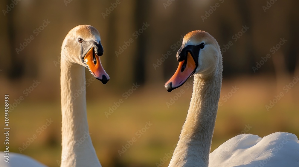 Fototapeta premium Two Swans Facing Each Other