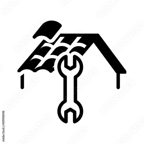 Vector solid black icon for Siding repair