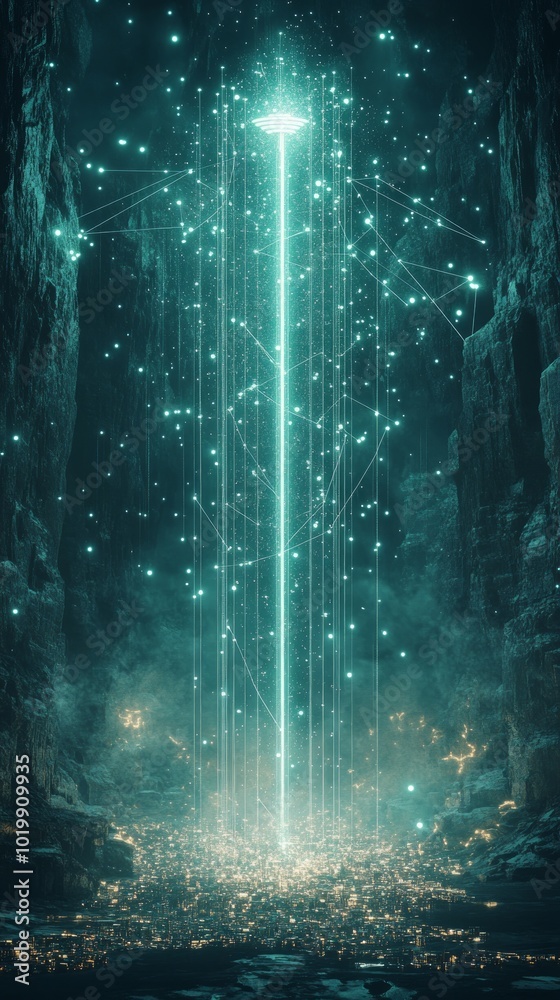 Obraz premium The Speed of Light, 5G and Digital Connectivity
