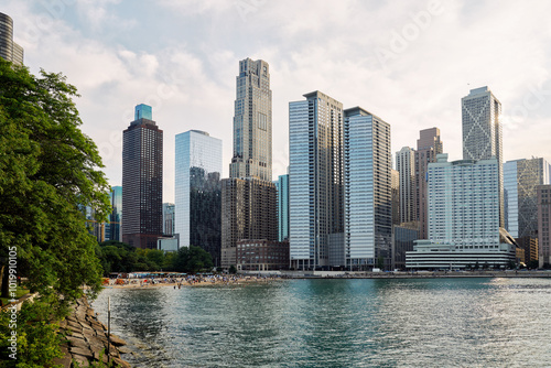 Chicago skyline summer photo