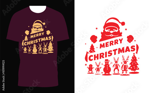 Happy Merry Christmas lettering typography quote. Christmas Typography T-Shirt Design, T-Shirt Design, Christmas vector, Santa vector, Santa illustration, Character art design.
