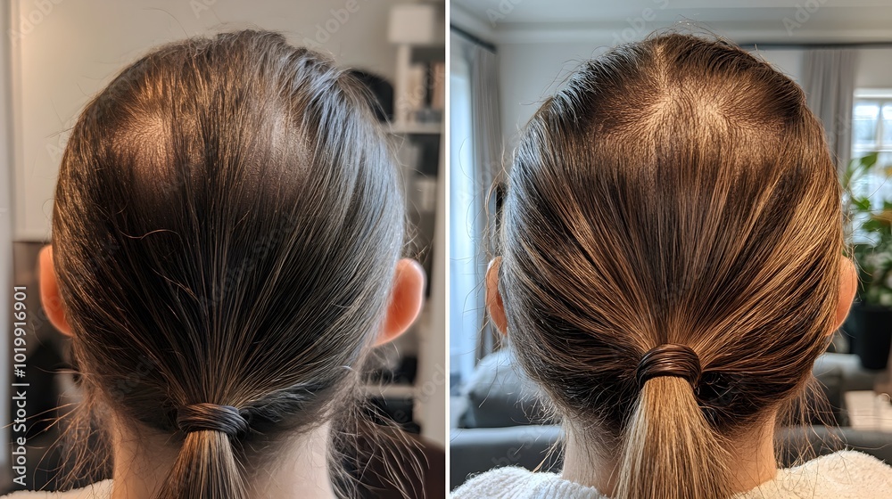 Testimonial of a person overcoming hair thinning with natural remedies, showcasing before images of sparse hair and after photos with visibly thicker, healthier hair Testimonial of a person overcoming hair thinning with natural remedies, showcasing before images of sparse hair and after photos with visibly thicker, healthier hair