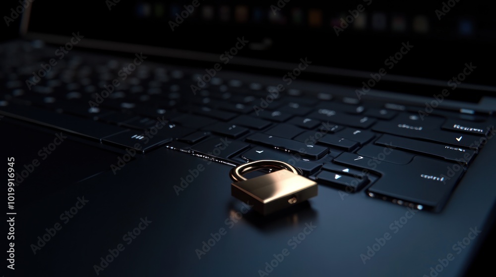 Laptop Security with a Gold Padlock Laptop Security with a Gold Padlock