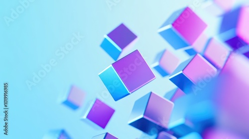 Abstract 3D Floating Cubes