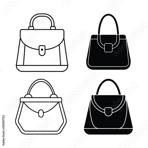 set of bags icon vector illustration.