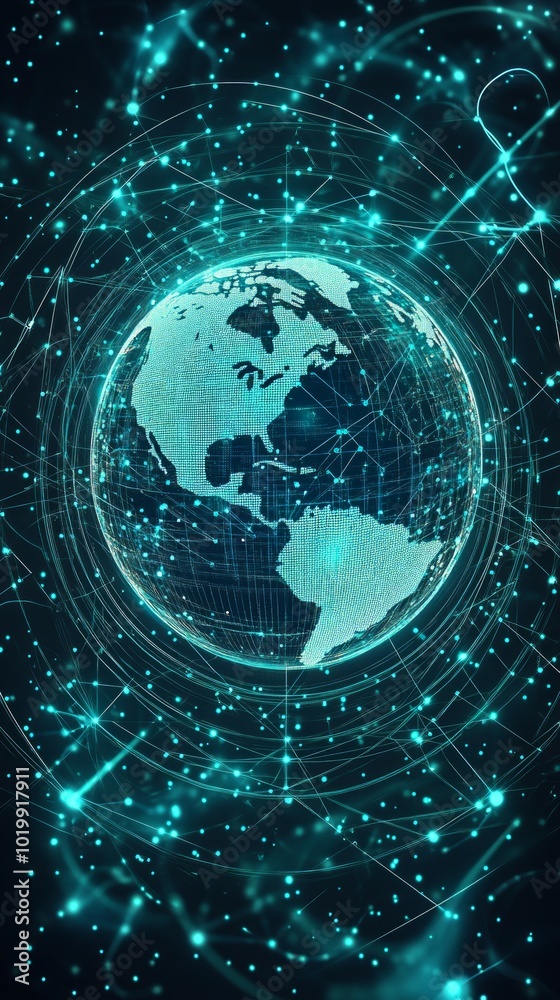 Obraz premium The Connected Globe, 5G and Digital Connectivity