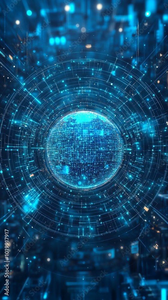 Obraz premium The Connected Globe, 5G and Digital Connectivity