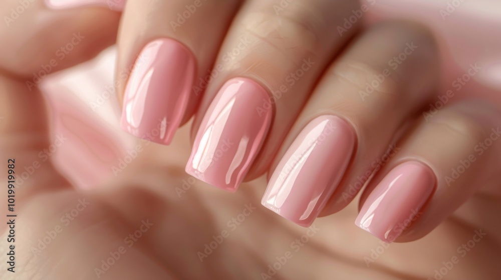 Close-up of Pink Nail Polish Manicure - Beauty Trends and Ideas Close-up of Pink Nail Polish Manicure - Beauty Trends and Ideas