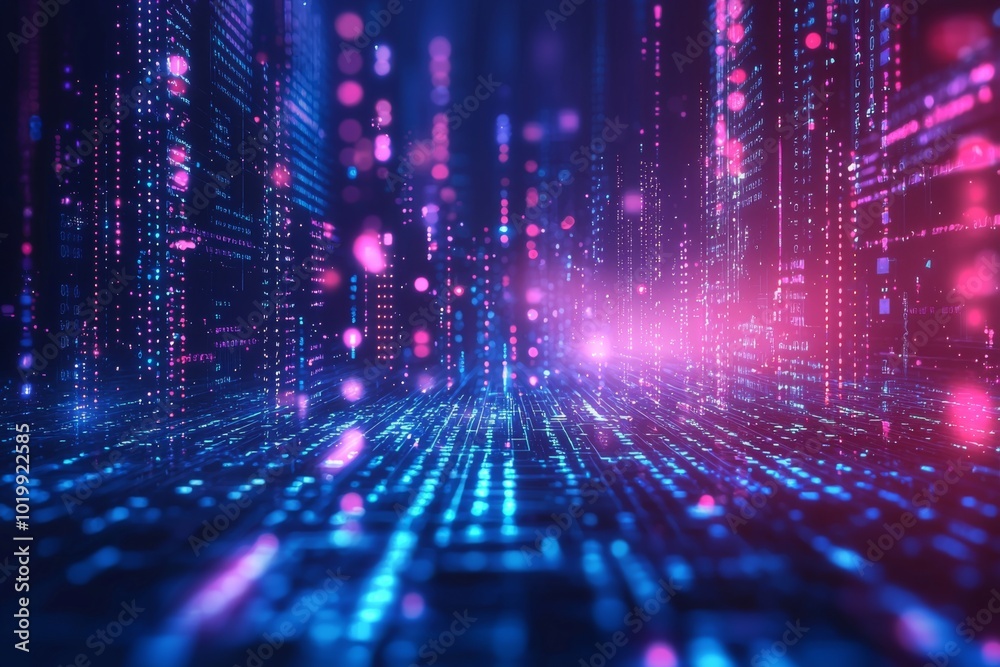 Fototapeta premium Digital Technology background of data and network