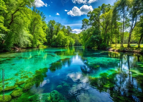 Scenic Views of Madison Blue Spring State Park with Lush Greenery and Crystal Clear Waters in Spring