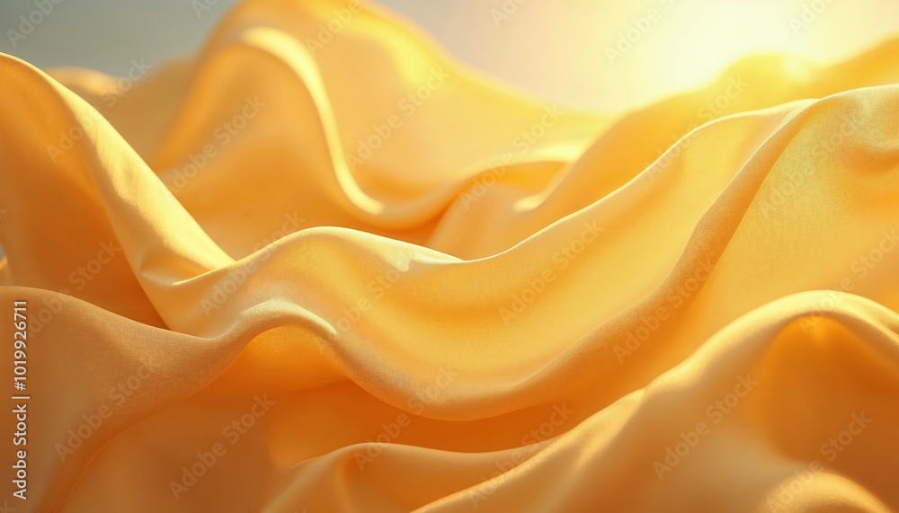 Soft and Flowing Yellow Fabric Creating a Warm and Abstract Composition for Artistic Projects