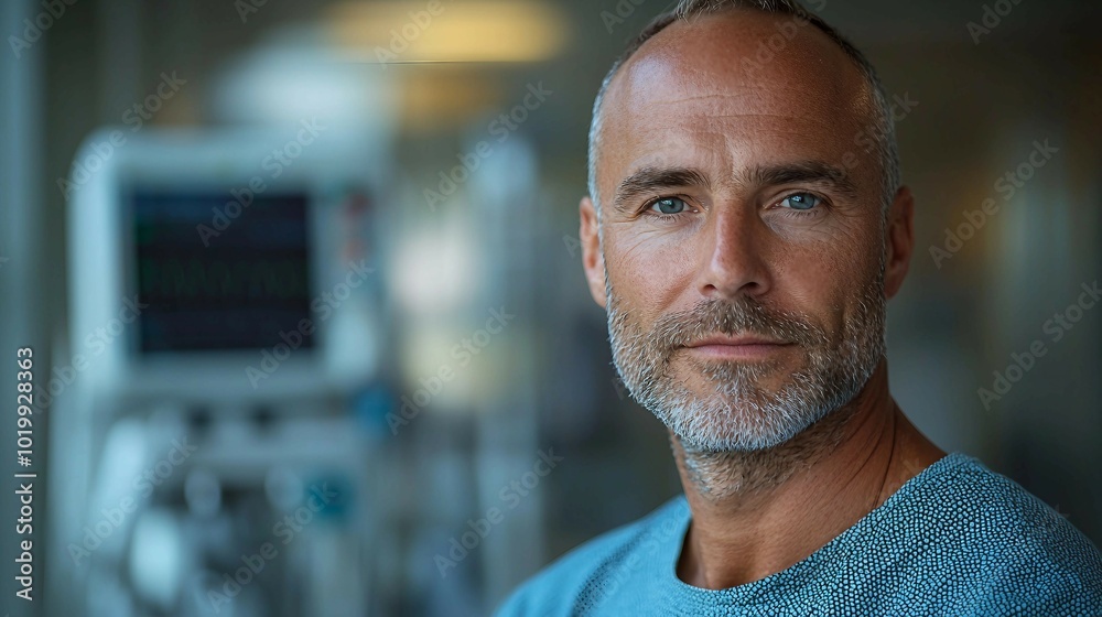 Portrait of a man in a hospital setting Portrait of a man in a hospital setting